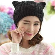 帽子　ニット帽　ニットキャップ　ファッション　秋冬　韓国ファッション　猫耳　かわいい