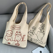 トートバッグ　エコバッグ　ズックバッグ　ハンドバッグ　大容量　鞄　韓国ファッション　猫