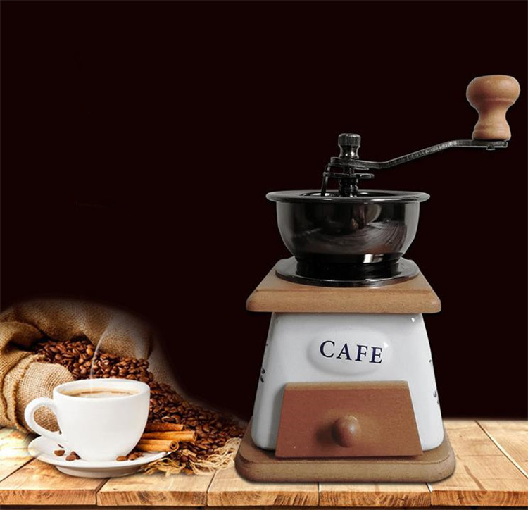 贈り物をする グラインダー 木粉挽き機 家庭用 コーヒーミル 手回し 豆挽き機 コーヒー粉挽き 手動
