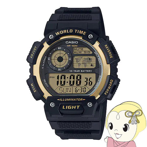 腕時計 【逆輸入品】カシオ CASIO チープカシオ チプカシ ワールドタイム デジタル メンズ 腕時計 ブラ