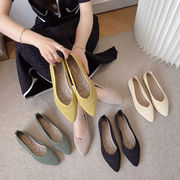 韓国ファッション ニットパンプス フラットヒール　靴　3cm