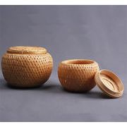 イメージ通りでした INSスタイル 茶簀 手作り 竹編み 二重 竹簀 間食 梅語り 茶菓子缶 物置 茶葉缶