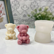 石鹸ローソク アロマキャンドル バスボール素材 レジン枠シリコンモールド バレンタイン 蝋燭 バラ薔薇熊