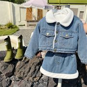 【2023春新作】韓国風子供服 ベビー服 キッズ 女の子 デニムジャケット＋スカート セットアップ