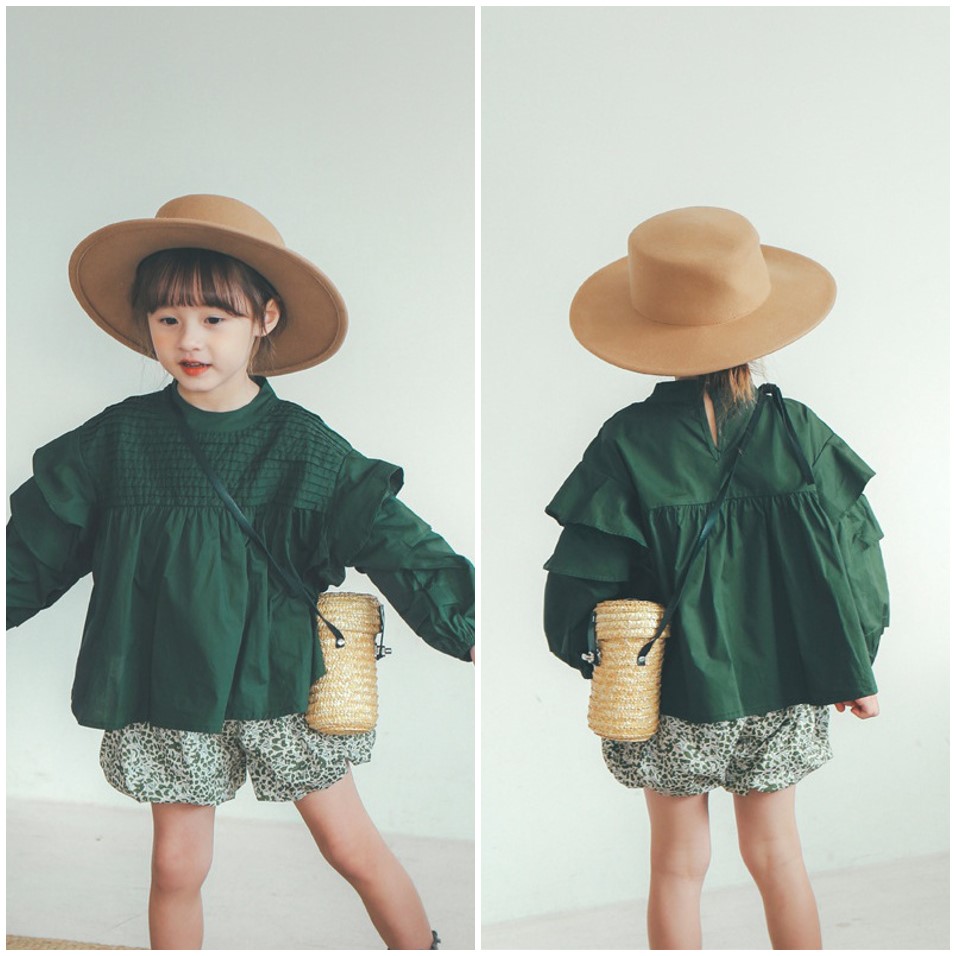 【2023春新作】韓国風子供服 ベビー服 キッズ 女の子 長袖ブラウスOR短パン セットアップ
