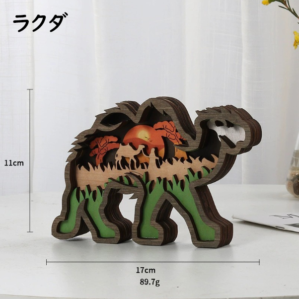 木彫りのラクダ　旅のラクダ　手彫り　インテリア 　 ハンドメイド 木彫りのラクダ 旅のラクダ 手彫り インテリア 華々しく