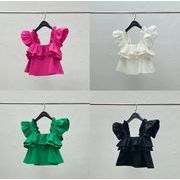 子供服 可愛い 韓国ファッション 2023春夏新作 韓国子供服 吊りトップス100cm-170cm 4色