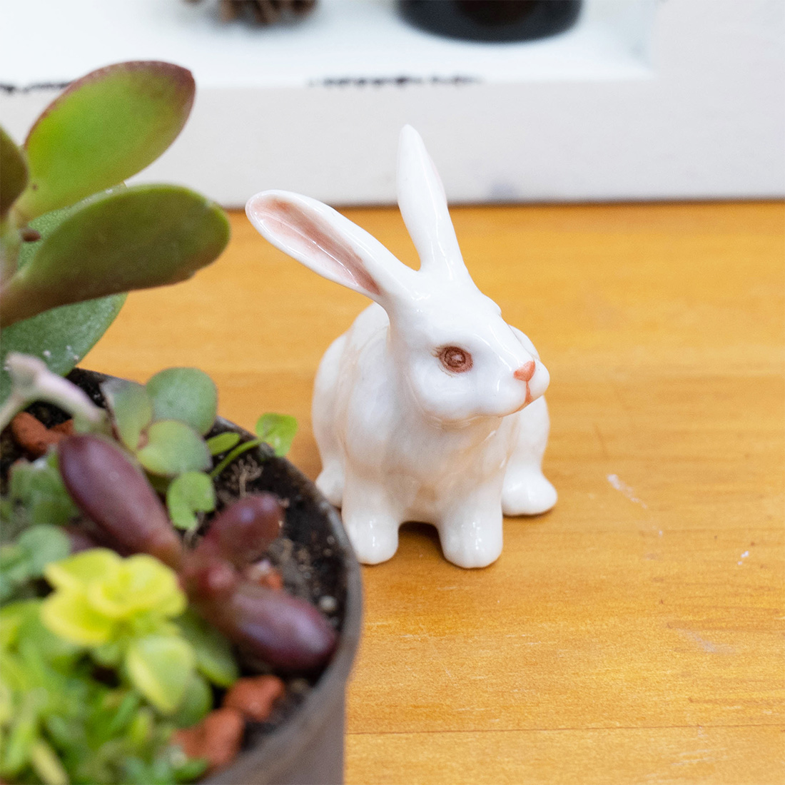 レビュー高評価商品 白[うさぎ ウサギ セラミックミニアニマル 兎 陶器 ラビット 置物