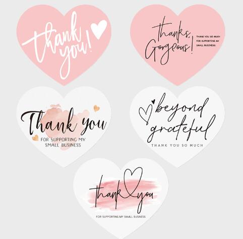 新入荷★ハート形★THankyou カード★メッセージ カード ★ギフト包装感謝カード★30枚入り/バック