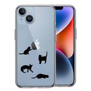 iPhone14 側面ソフト 背面ハード ハイブリッド クリア ケース 陽だまりのにゃんこ ねこ 猫