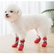犬用ソックス 4個入り 靴下  滑り止め 保護 怪我防止 犬用靴下  かわいい 履かせやすい   防寒 犬靴下