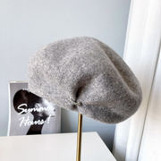 羊毛ベレー帽子供の秋冬保温画家帽文芸的プリーツドリルニットスチュワーデス帽