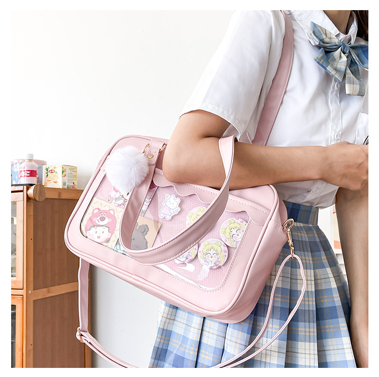 ☆可愛い痛バッグ 透明バッグ 学生風 2WAY PUバッグ 二次元