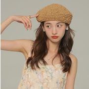 春夏  麦わら帽子　帽子　レディース UVカット 　ベレー帽 日焼け防止　紫外線対策4色