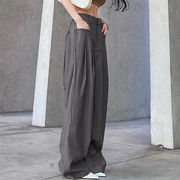 新色が安い 韓国ファッション ストリート ローウエスト ソリッドカラー シャトルパンツ ロングパンツ
