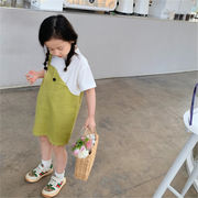 キッズ服  ワンピース  甘い  女の子  ストラップワンピース   韓国ファッション   可愛い  シンプル
