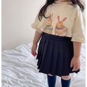 2023 夏新作 半袖 韓国版 ウサギ匹 花 Tシャツ 赤ちゃん 上着 男女兼用 トップス 子供服