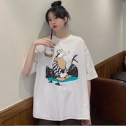 韓国風　レディース　半袖Tシャツ　夏新しい，気質，ファッションTシャツ　，Tシャツ★M-X