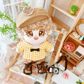 着せ替えぬいぐるみ ミニドール 着せ替え服 ぬいぐるみ用服 アイドル衣装 無属性ぬい玩具dollチェック柄服