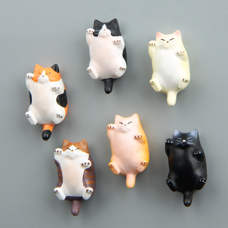 ins  人気   ミニチュア   インテリア置物    モデル    猫  ペット  冷蔵庫シール  磁石   6色