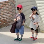 2023夏人気   韓国風子供服   キッズ   ベビー服    Tシャツ   可愛い   トップス   半袖  男女兼用   2色