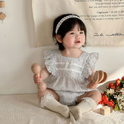2024夏新作    韓国風子供服  ベビー服   キッズ    ロンパース  可愛い  花柄 つなぎ  女の子