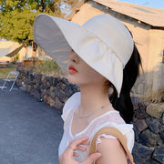 夏の日よけ帽子女性アウトドア帽子つば付き空キャップのフレッシュな花が髪を束ねるバケットハット