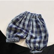 2023夏人気  韓国風子供服    キッズ   ベビー服    パンツ   ロングパンツ   チェック   可愛い