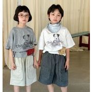 2025夏新作  韓国風子供服  キッズ服  トップス    半袖   カジュアル  Tシャツ  男女兼用    2色