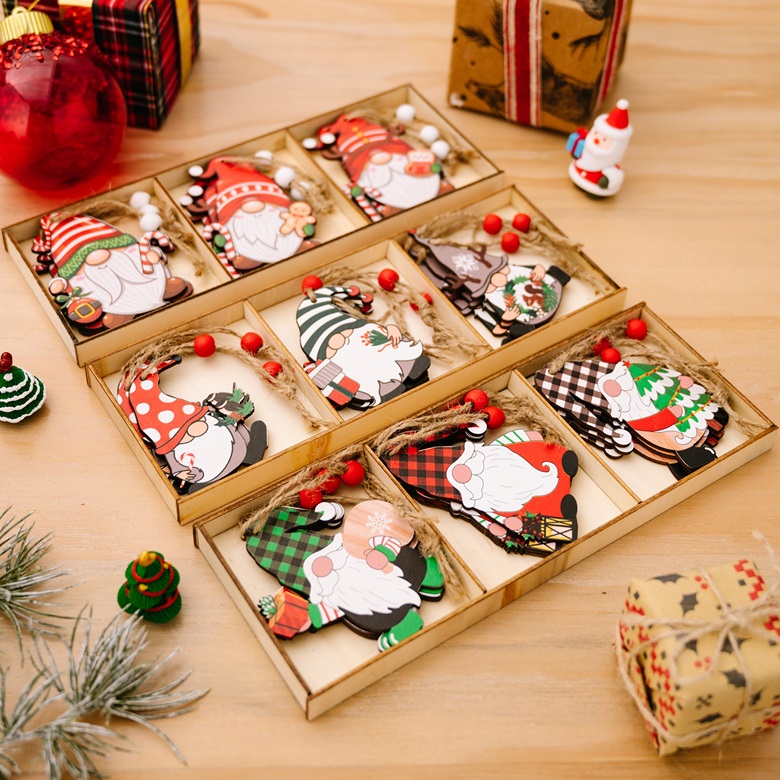 クリスマス   撮影道具   ストラップ   プレゼント  チェーン   ファション小物   贈り物   木製   5種類