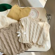 2024秋新作   韓国風子供服   キッズ服   秋冬   ニット ベスト   チョッキ   トップス   2色