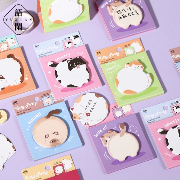 猫文房具 便箋 シッキーノート 付箋ふせん ポストイット メモ用紙 30枚