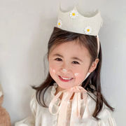 ins韓国風 デイジー刺繍王冠  誕生帽子  子供用品   誕生日飾り  道具装飾    撮影道具 大人  写真用品