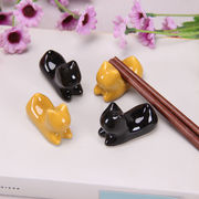 模型  撮影道具   雑貨   ミニチュア  陶器  インテリア置物   モデル   猫   箸立て   箸置き  2色