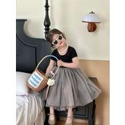 2023年夏新作★ベビー服★女の子 可愛い ラウンドネック Tシャツ スカート ワンピース 90-140cm★