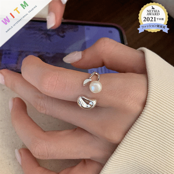指輪 リング 調節可能 ファッション 真珠 アクセサリー 優しい シンプル 設計感
