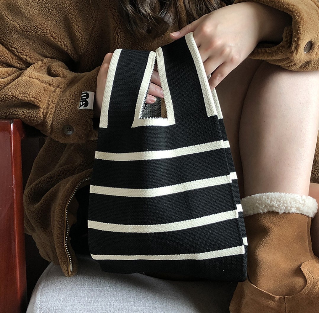 ニットアートトートバッグ ハンドバッグ