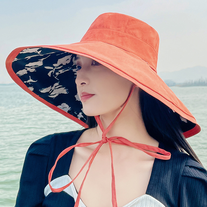 新作アウトドアバケットハット韓国ビーチフードフェイスカバー帽子女性太陽帽子サンバイザー