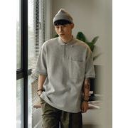 メンズファッション 無地 半袖 ポロシャツ 男女兼用 カジュアル トップス 春夏 2023新作★全5色