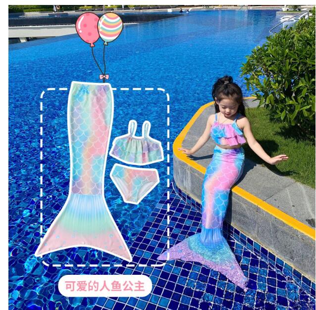 韓国風子供水着 キッズ 女の子 ベビー 子供用 オ3点セット人魚 連体水着 uvカット キッズ水着