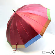 【雨傘】【長傘】つやつやサテン生地和風12本骨耳4色グラスファイバー骨ジャンプ傘
