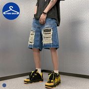 ユニセックス　メンズ　ボトムス　ダメージ　短パンツ　カジュアル　大きいサイズ　ストリート系　渋谷風☆