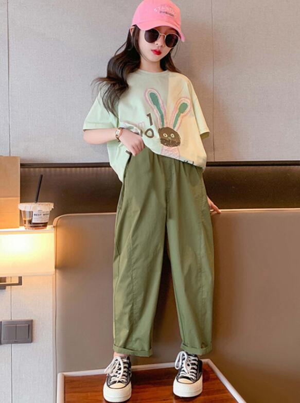 子供服　女の子　夏服　２点セット　セットアップ　半袖　可愛い　韓国風  120cm-170cm