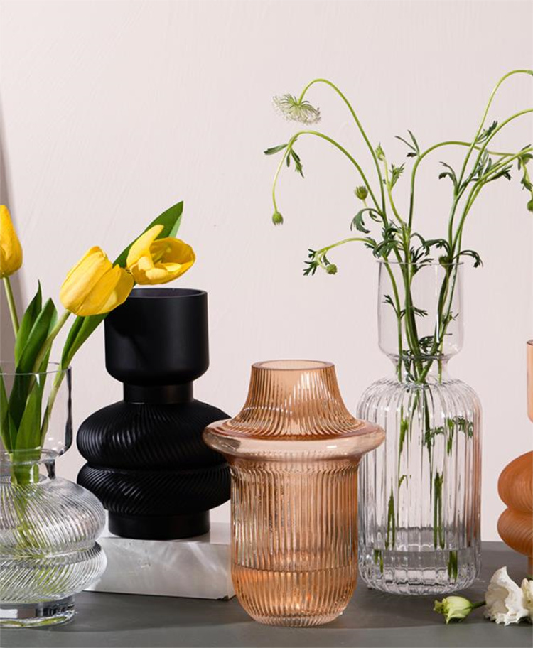 選べる3色 花瓶 2023新品 ガラス花瓶 フラワーアレンジメント クリア 玄関振り子 洗練された