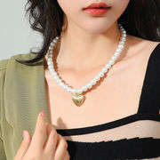 韓国愛の真珠ネックレス女性潮網赤首飾りシンプル冷淡風デザイン感鎖骨チェーン