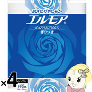トイレットペーパー [箱売] エルモア 花の香り シングル55ｍ １パック18ロール×4パックセット カミ商・