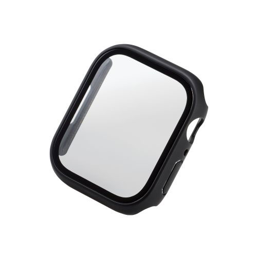 エレコム Apple Watch 45mm用フルカバーケース プレミアムゴリラガラス セラ