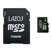 【20個セット】 Lazos microSDHCメモリーカード 32GB UHS-I CL