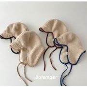 秋冬新作 韓国風  子供用 子供帽   もふもふ  キャップ  ハット 帽子    保温4色