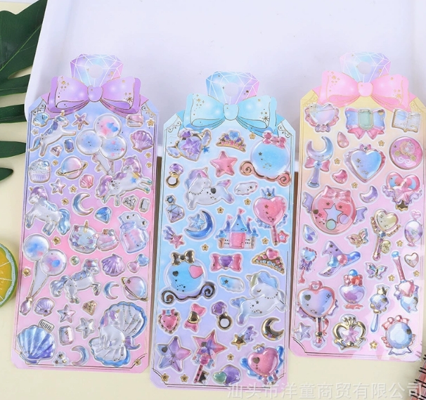 文房具 手帳素材　封口貼　粘着シール手芸 ステッカー 手帳3d  貼紙 10色